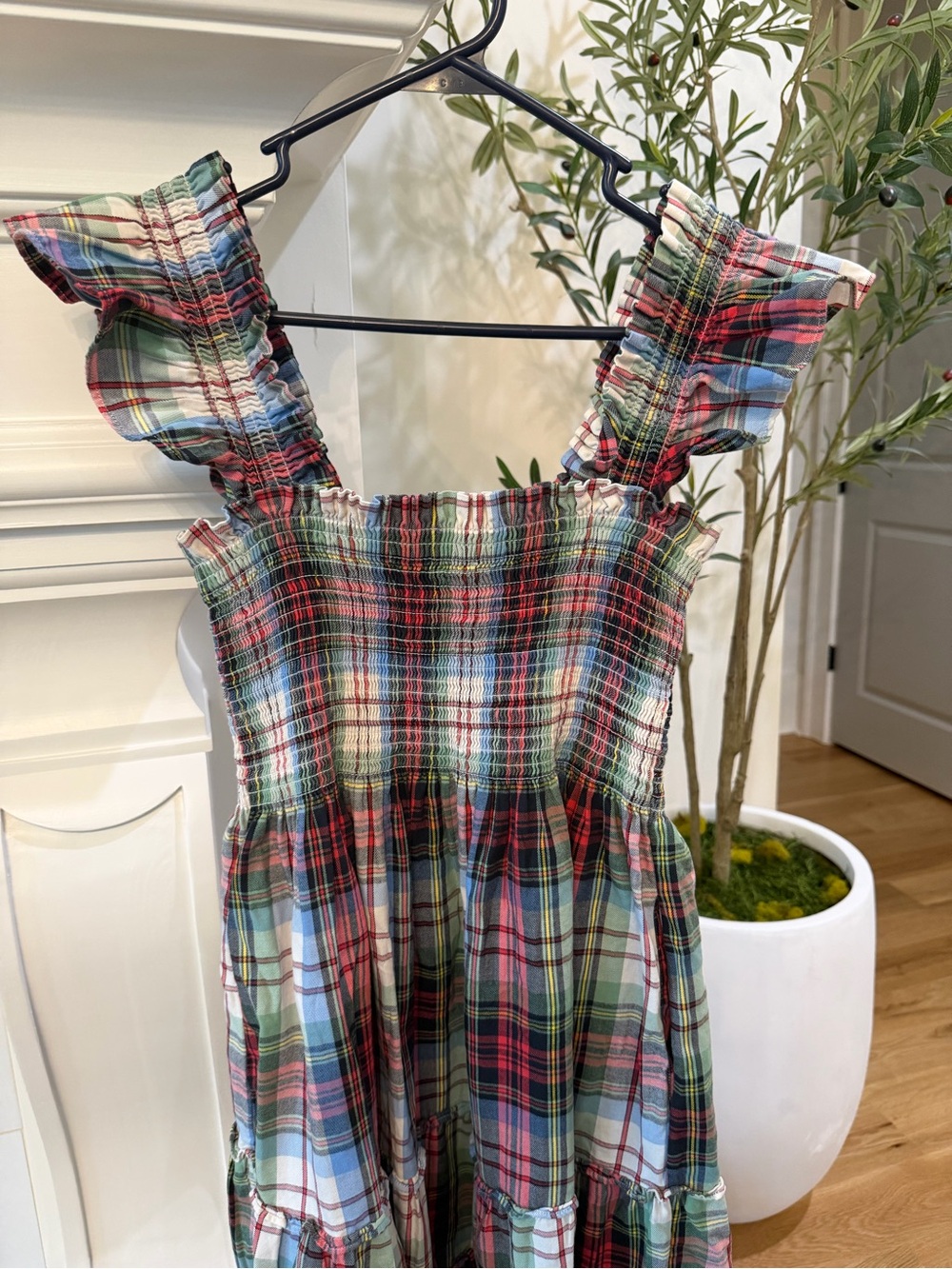 Hill House White Tartan Ellie Nap Dress - size medium - Picture 3 of 4